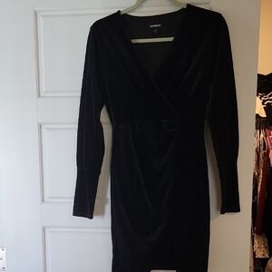 Express Elegant Black Long Sleeve Dress